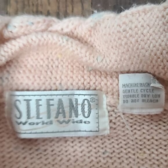 Vintage 80s Pastel Pink Knit Oversized Cozy Barbiecore Sweater XL - Picture 5 of 13